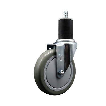 Service Caster 5'' Gray Poly Wheel Swivel 1-3/4'' Expanding Stem Caster SCC-EX20S514-PPUB-134